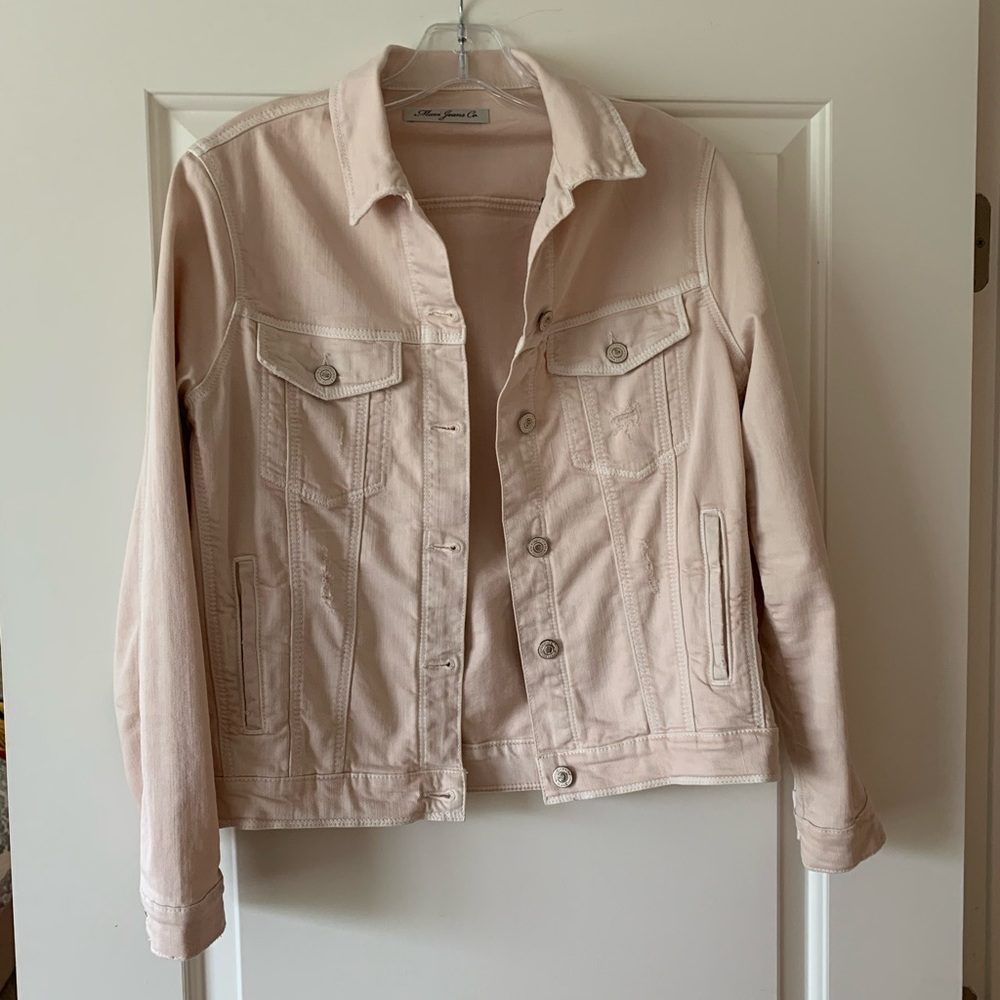 Distressed Pink Denim Jacket
